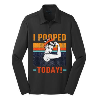 I Pooped Today Retro Rosie Funny Humor Strong Women Bandana  Silk Touch Performance Long Sleeve Polo