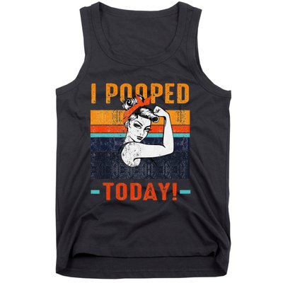 I Pooped Today Retro Rosie Funny Humor Strong Women Bandana  Tank Top