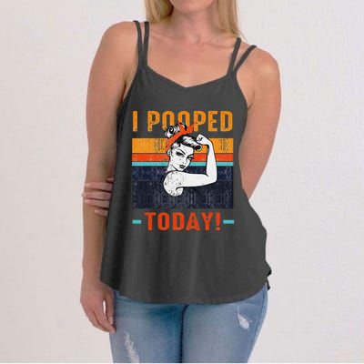 I Pooped Today Retro Rosie Funny Humor Strong Women Bandana  Women's Strappy Tank