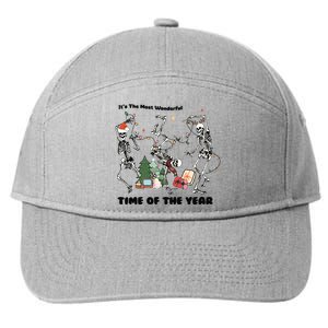 Its The Most Wonderful Time Of The Year Skeleton Christmas 7-Panel Snapback Hat