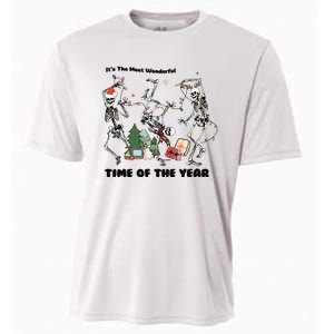 Its The Most Wonderful Time Of The Year Skeleton Christmas Cooling Performance Crew T-Shirt