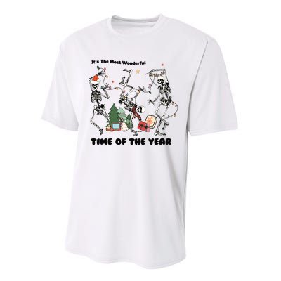 Its The Most Wonderful Time Of The Year Skeleton Christmas Performance Sprint T-Shirt