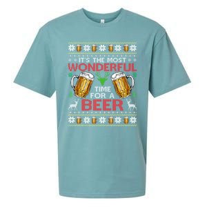 ItS The Most Wonderful Time Beer Christmas Gift Sueded Cloud Jersey T-Shirt