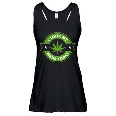 I Took My Meds Today Marijuana Funny Weed Cannabis Sayings Ladies Essential Flowy Tank