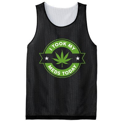 I Took My Meds Today Marijuana Funny Weed Cannabis Sayings Mesh Reversible Basketball Jersey Tank
