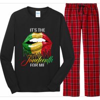 Its The Melanin For Me Lips Juneteenth Black Pride Long Sleeve Pajama Set