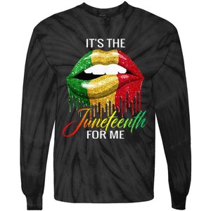 Its The Melanin For Me Lips Juneteenth Black Pride Tie-Dye Long Sleeve Shirt