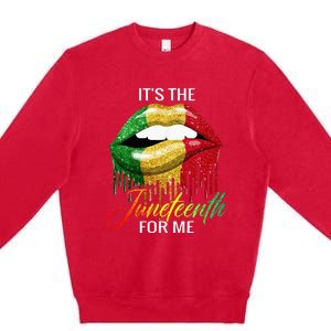 Its The Melanin For Me Lips Juneteenth Black Pride Premium Crewneck Sweatshirt