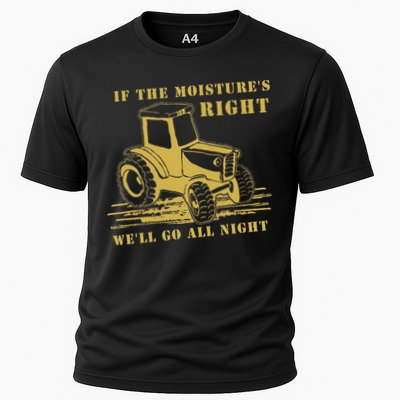 If The Moisture's Right Funny Farmer Tractor Performance Shirt