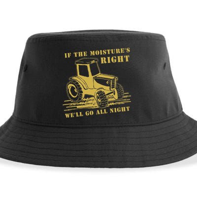 If The Moisture's Right Funny Farmer Tractor Sustainable Bucket Hat