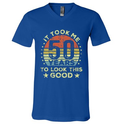 It took me 50 years to look this good 50th Birthday V-Neck T-Shirt