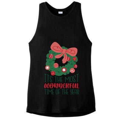 It's The Most Wonderful Time Of The Year Christmas Holiday Ladies PosiCharge Tri-Blend Wicking Tank