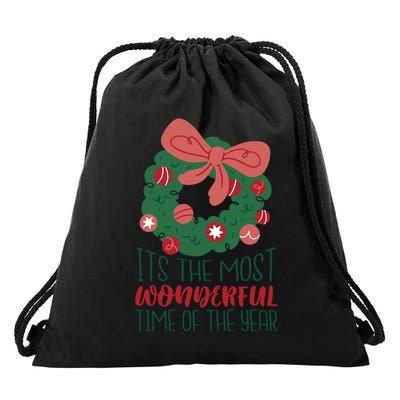 It's The Most Wonderful Time Of The Year Christmas Holiday Drawstring Bag
