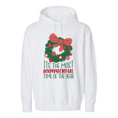 It's The Most Wonderful Time Of The Year Christmas Holiday Garment-Dyed Fleece Hoodie