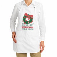 It's The Most Wonderful Time Of The Year Christmas Holiday Full-Length Apron With Pockets