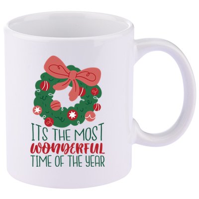 It's The Most Wonderful Time Of The Year Christmas Holiday 11oz C Handle Ceramic Mug