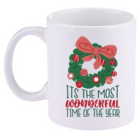 It's The Most Wonderful Time Of The Year Christmas Holiday 11oz C Handle Ceramic Mug