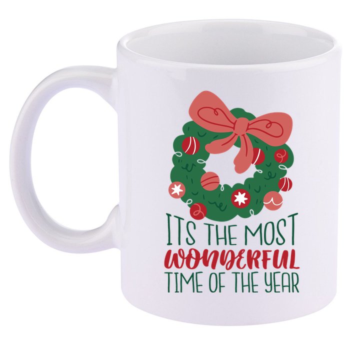 It's The Most Wonderful Time Of The Year Christmas Holiday 11oz C Handle Ceramic Mug