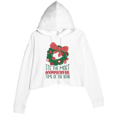 It's The Most Wonderful Time Of The Year Christmas Holiday Crop Fleece Hoodie