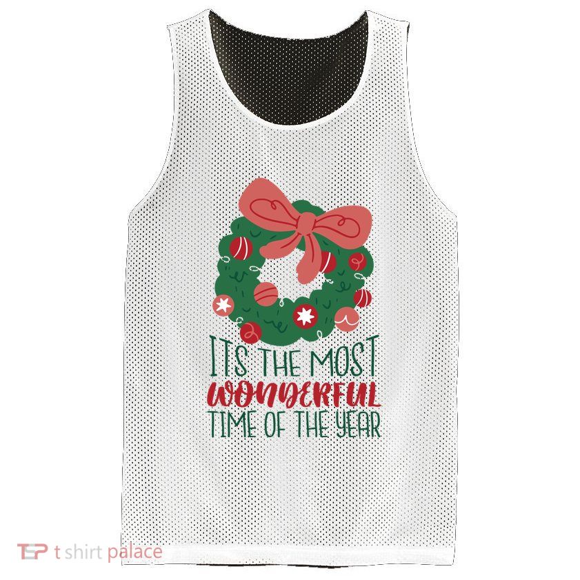 It's The Most Wonderful Time Of The Year Christmas Holiday Mesh Reversible Basketball Jersey Tank
