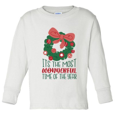 It's The Most Wonderful Time Of The Year Christmas Holiday Toddler Long Sleeve Shirt