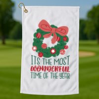 It's The Most Wonderful Time Of The Year Christmas Holiday Golf Towel