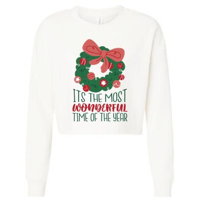 It's The Most Wonderful Time Of The Year Christmas Holiday Cropped Pullover Crew