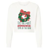 It's The Most Wonderful Time Of The Year Christmas Holiday Cropped Pullover Crew