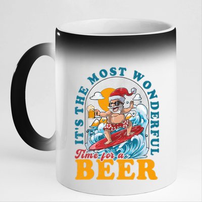 Its The Most Wonderful Time For Santa Christmas In July 11oz Black Color Changing Mug