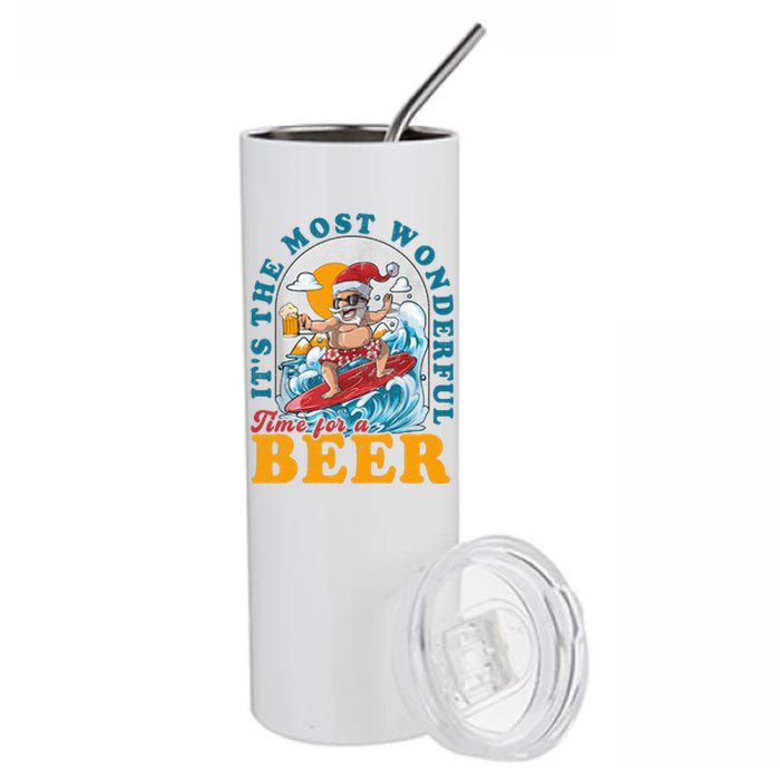 Its The Most Wonderful Time For Santa Christmas In July Stainless Steel Tumbler