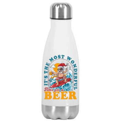 Its The Most Wonderful Time For Santa Christmas In July Stainless Steel Insulated Water Bottle