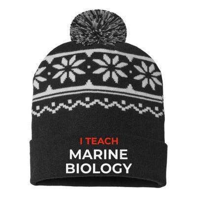 I Teach Marine Biology Funny School Humor USA-Made Snowflake Beanie