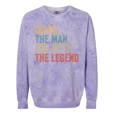 Israel The Man The Myth The Legend Colorblast Crewneck Sweatshirt