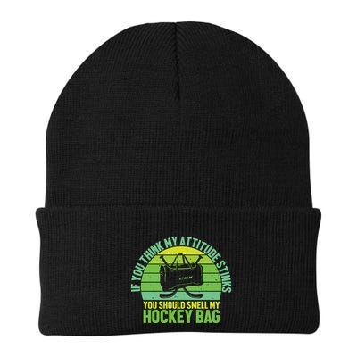 If Think My Attitude Stinks You Should Smell My Hockey Bag Knit Cap Winter Beanie