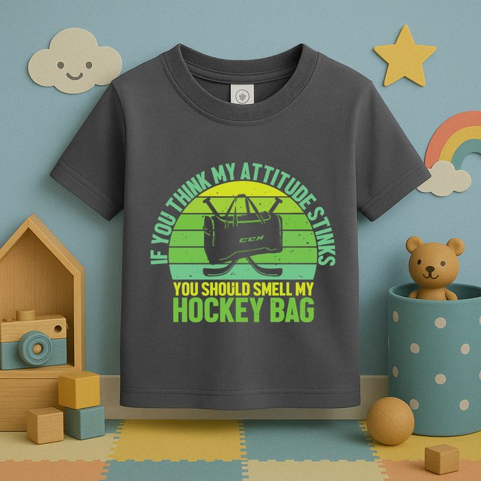 If Think My Attitude Stinks You Should Smell My Hockey Bag Toddler T-Shirt
