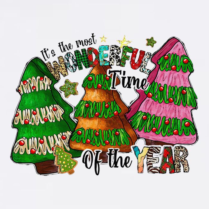 ItS The Most Wonderful Time Of The Year Christmas Cake Full-Length Apron With Pockets