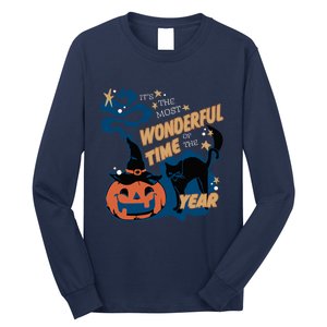 Its The Most Wonderful Time Of The Year Black Cat Halloween Long Sleeve Shirt