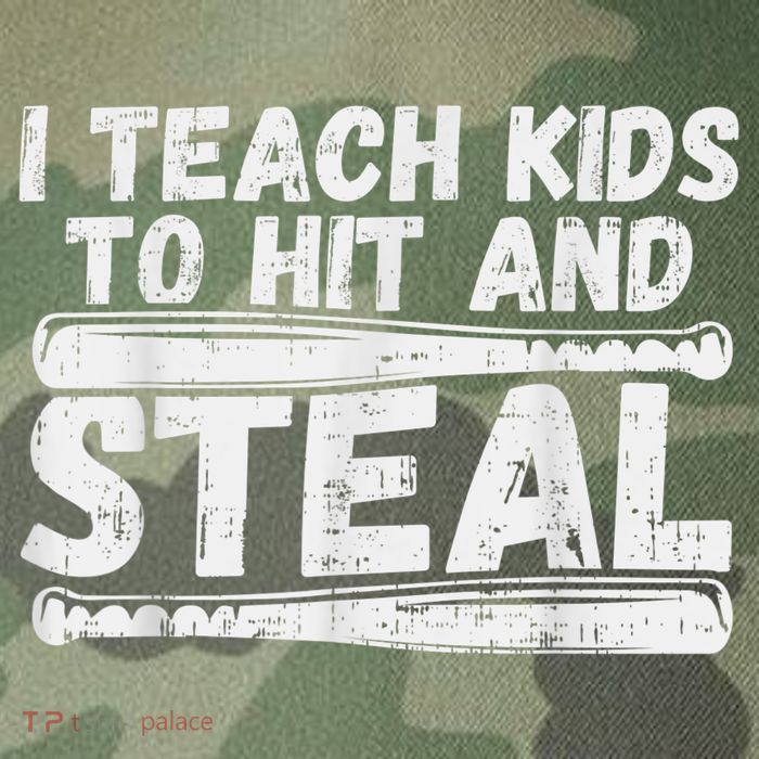 I Teach My Ki Ds To Hit & Steal Baseball Dad Coach Gift Legacy Tie Dye Trucker Hat