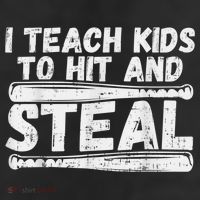 I Teach My Ki Ds To Hit & Steal Baseball Dad Coach Gift 7 Panel Mesh Trucker Snapback Hat