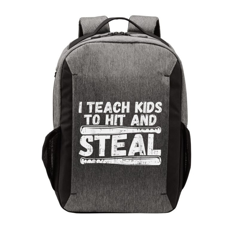 I Teach My Ki Ds To Hit & Steal Baseball Dad Coach Gift Vector Backpack