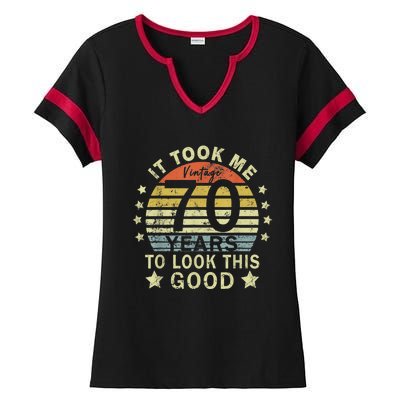 It took me 70 years to look this good 70th Birthday vintage Ladies Halftime Notch Neck Tee