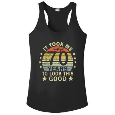 It took me 70 years to look this good 70th Birthday vintage Ladies PosiCharge Competitor Racerback Tank