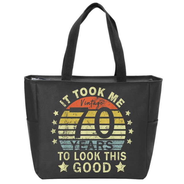 It took me 70 years to look this good 70th Birthday vintage Zip Tote Bag