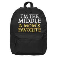 Im The Middle And Moms Favorite Funny Sibling 16 in Basic Backpack