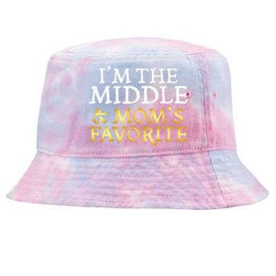 Im The Middle And Moms Favorite Funny Sibling Tie-Dyed Bucket Hat