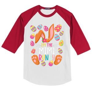 I'm The Mimi Bunny Easter Funny Easter Mother's Day Kids Colorblock Raglan Jersey