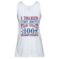 I Talked My Away Through 100 Days Reading Teacher Ladies Essential Flowy Tank