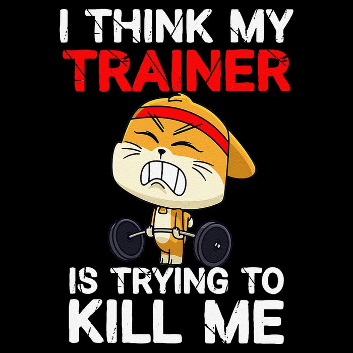 I Think My Trainer Is Trying To Kill Me Gym Tired Cat Gym Coffee Mug