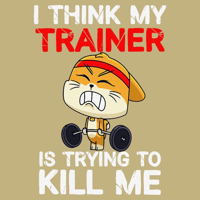 I Think My Trainer Is Trying To Kill Me Gym Tired Cat Gym Mousepad