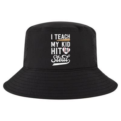 I Teach My Ki Ds To Hit & Steal Baseball Gift Mom Mother Cool Comfort Performance Bucket Hat